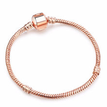 Load image into Gallery viewer, BAOPON High Quality Authentic Silver Color Snake Chain Fine Bracelet Fit European Charm Bracelet for Women DIY Jewelry Making
