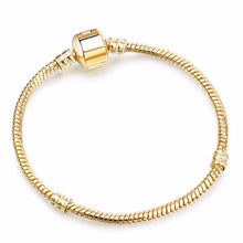 Load image into Gallery viewer, BAOPON High Quality Authentic Silver Color Snake Chain Fine Bracelet Fit European Charm Bracelet for Women DIY Jewelry Making
