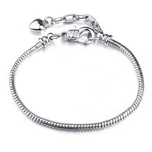 Load image into Gallery viewer, BAOPON High Quality Authentic Silver Color Snake Chain Fine Bracelet Fit European Charm Bracelet for Women DIY Jewelry Making
