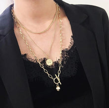Load image into Gallery viewer, HUANZHI 2020 New Personality Cross Square Metal Multilayer Hip hop Long Chain Cool Simple Necklace For Women men Jewelry Gifts
