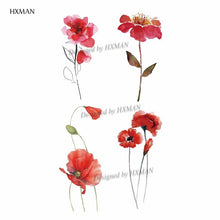 Load image into Gallery viewer, HXMAN Flower Temporary Tattoos for Women Hand Tattoo Sticker Fashion Body Art Waterproof Arm Fake Tatoo Paper 9.8X6cm P-013
