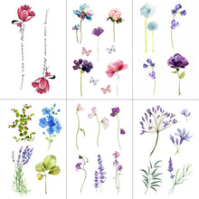 Load image into Gallery viewer, HXMAN Flower Temporary Tattoos for Women Hand Tattoo Sticker Fashion Body Art Waterproof Arm Fake Tatoo Paper 9.8X6cm P-013

