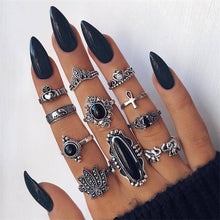 Load image into Gallery viewer, 9 Design Boho Vintage Gold Star Midi Moon Rings Set For Women Opal Crystal Midi Finger Ring 2020 Female Bohemian Jewelry Gifts
