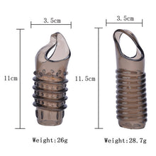 Load image into Gallery viewer, Silicone Penis Ring Adults Sex Toy for Men Vagina Condom Ribbed Multi Functional Dildo Girth Enhancer Anal Butt Plug Dick Sleeve

