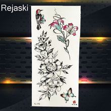 Load image into Gallery viewer, Purple Rose Jewelry Water Transfer Tattoo Stickers Women Body Chest Art Temporary Tattoo Girl Waist Bracelet Flash Tatoos Flower

