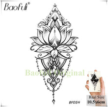 Load image into Gallery viewer, Baofuli Waterproof Temporary Sticker Geometric Planet Jellyfish Tattoo Black Triangle Tattoos Body Arm Men Fake Tatoos Chains
