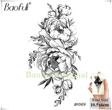 Load image into Gallery viewer, Baofuli Waterproof Temporary Sticker Geometric Planet Jellyfish Tattoo Black Triangle Tattoos Body Arm Men Fake Tatoos Chains
