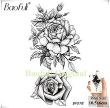 Load image into Gallery viewer, Baofuli Waterproof Temporary Sticker Geometric Planet Jellyfish Tattoo Black Triangle Tattoos Body Arm Men Fake Tatoos Chains
