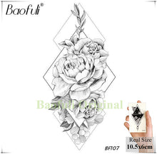 Load image into Gallery viewer, Baofuli Waterproof Temporary Sticker Geometric Planet Jellyfish Tattoo Black Triangle Tattoos Body Arm Men Fake Tatoos Chains
