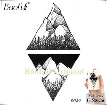 Load image into Gallery viewer, Baofuli Waterproof Temporary Sticker Geometric Planet Jellyfish Tattoo Black Triangle Tattoos Body Arm Men Fake Tatoos Chains
