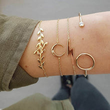 Load image into Gallery viewer, New Arrival Bracelet Sets Minimalist Gold Silver Color Hollow Lotus Bangle Bracelets Gift for Women Exquisite Party Jewelry
