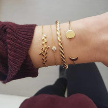 Load image into Gallery viewer, New Arrival Bracelet Sets Minimalist Gold Silver Color Hollow Lotus Bangle Bracelets Gift for Women Exquisite Party Jewelry
