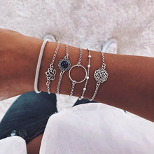 Load image into Gallery viewer, New Arrival Bracelet Sets Minimalist Gold Silver Color Hollow Lotus Bangle Bracelets Gift for Women Exquisite Party Jewelry
