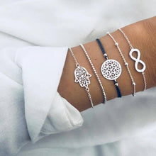 Load image into Gallery viewer, New Arrival Bracelet Sets Minimalist Gold Silver Color Hollow Lotus Bangle Bracelets Gift for Women Exquisite Party Jewelry
