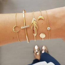 Load image into Gallery viewer, New Arrival Bracelet Sets Minimalist Gold Silver Color Hollow Lotus Bangle Bracelets Gift for Women Exquisite Party Jewelry
