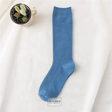 Load image into Gallery viewer, CHAOZHU  Japanese Korea High School Girls High Socks Loose Solid Colors Double Needles Knitting Cotton Long Socks Women
