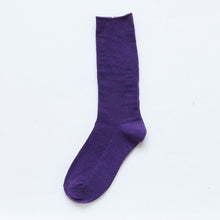 Load image into Gallery viewer, CHAOZHU  Japanese Korea High School Girls High Socks Loose Solid Colors Double Needles Knitting Cotton Long Socks Women

