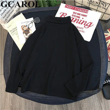 Load image into Gallery viewer, GCAROL Women T-shirt Turtleneck Striped Full Sleeve Stretch Tops Basic Drop Shoulder Undershirt Basic Perfect Pullover M-XL
