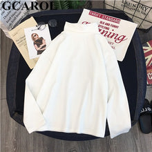 Load image into Gallery viewer, GCAROL Women T-shirt Turtleneck Striped Full Sleeve Stretch Tops Basic Drop Shoulder Undershirt Basic Perfect Pullover M-XL
