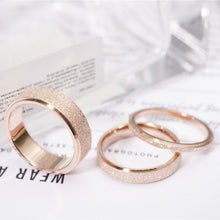 Load image into Gallery viewer, KNOCK High quality Fashion Simple Scrub Stainless Steel Women 's Rings 2 mm Width Rose Gold Color Finger  Gift For Girl Jewelry
