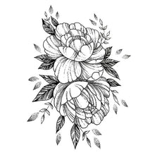 Load image into Gallery viewer, 1 PC Fashion Women Girl Temporary Tattoo Sticker Black Roses Design Full Flower Arm Body Art Big Large Fake Tattoo Sticker
