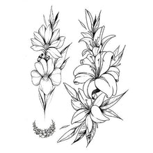 Load image into Gallery viewer, 1 PC Fashion Women Girl Temporary Tattoo Sticker Black Roses Design Full Flower Arm Body Art Big Large Fake Tattoo Sticker
