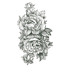 Load image into Gallery viewer, 1 PC Fashion Women Girl Temporary Tattoo Sticker Black Roses Design Full Flower Arm Body Art Big Large Fake Tattoo Sticker
