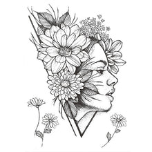 Load image into Gallery viewer, 1 PC Fashion Women Girl Temporary Tattoo Sticker Black Roses Design Full Flower Arm Body Art Big Large Fake Tattoo Sticker
