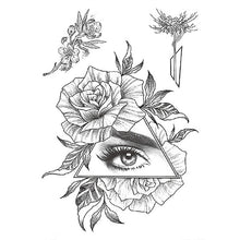 Load image into Gallery viewer, 1 PC Fashion Women Girl Temporary Tattoo Sticker Black Roses Design Full Flower Arm Body Art Big Large Fake Tattoo Sticker
