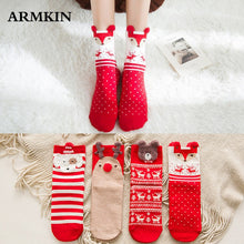 Load image into Gallery viewer, ARMKIN 1 Pair Women socks Casual winter Christmas Socks David's deer Socks Cotton Cartoon Keep Warm lady Socks Christmas Gift
