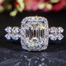 Load image into Gallery viewer, Vintage Large Square Rings Clear Zirconia Woman Stone Silver Rings Luxury New Fashion Style 2020 Birthday Party Gifts
