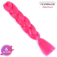 Load image into Gallery viewer, SHANGKE Pink Purple Blue Blonde Color Synthetic Jumbo Braids Ombre Braiding Hair Extension White Women
