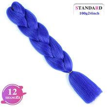 Load image into Gallery viewer, SHANGKE Pink Purple Blue Blonde Color Synthetic Jumbo Braids Ombre Braiding Hair Extension White Women
