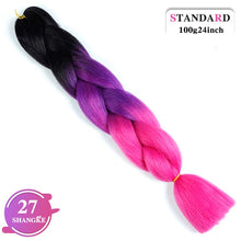 Load image into Gallery viewer, SHANGKE Pink Purple Blue Blonde Color Synthetic Jumbo Braids Ombre Braiding Hair Extension White Women
