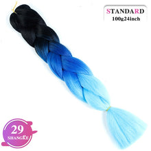 Load image into Gallery viewer, SHANGKE Pink Purple Blue Blonde Color Synthetic Jumbo Braids Ombre Braiding Hair Extension White Women
