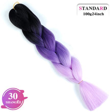 Load image into Gallery viewer, SHANGKE Pink Purple Blue Blonde Color Synthetic Jumbo Braids Ombre Braiding Hair Extension White Women

