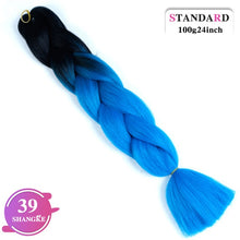 Load image into Gallery viewer, SHANGKE Pink Purple Blue Blonde Color Synthetic Jumbo Braids Ombre Braiding Hair Extension White Women
