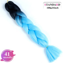 Load image into Gallery viewer, SHANGKE Pink Purple Blue Blonde Color Synthetic Jumbo Braids Ombre Braiding Hair Extension White Women
