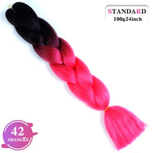 Load image into Gallery viewer, SHANGKE Pink Purple Blue Blonde Color Synthetic Jumbo Braids Ombre Braiding Hair Extension White Women
