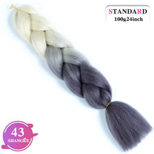 Load image into Gallery viewer, SHANGKE Pink Purple Blue Blonde Color Synthetic Jumbo Braids Ombre Braiding Hair Extension White Women
