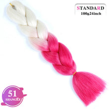 Load image into Gallery viewer, SHANGKE Pink Purple Blue Blonde Color Synthetic Jumbo Braids Ombre Braiding Hair Extension White Women
