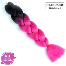 Load image into Gallery viewer, SHANGKE Pink Purple Blue Blonde Color Synthetic Jumbo Braids Ombre Braiding Hair Extension White Women
