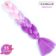 Load image into Gallery viewer, SHANGKE Pink Purple Blue Blonde Color Synthetic Jumbo Braids Ombre Braiding Hair Extension White Women
