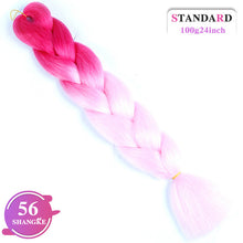 Load image into Gallery viewer, SHANGKE Pink Purple Blue Blonde Color Synthetic Jumbo Braids Ombre Braiding Hair Extension White Women

