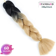 Load image into Gallery viewer, SHANGKE Pink Purple Blue Blonde Color Synthetic Jumbo Braids Ombre Braiding Hair Extension White Women

