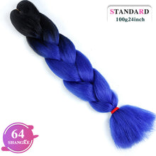 Load image into Gallery viewer, SHANGKE Pink Purple Blue Blonde Color Synthetic Jumbo Braids Ombre Braiding Hair Extension White Women
