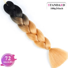 Load image into Gallery viewer, SHANGKE Pink Purple Blue Blonde Color Synthetic Jumbo Braids Ombre Braiding Hair Extension White Women
