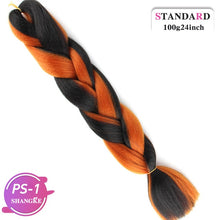 Load image into Gallery viewer, SHANGKE Pink Purple Blue Blonde Color Synthetic Jumbo Braids Ombre Braiding Hair Extension White Women
