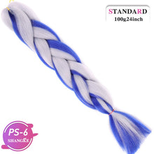 Load image into Gallery viewer, SHANGKE Pink Purple Blue Blonde Color Synthetic Jumbo Braids Ombre Braiding Hair Extension White Women
