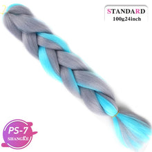 Load image into Gallery viewer, SHANGKE Pink Purple Blue Blonde Color Synthetic Jumbo Braids Ombre Braiding Hair Extension White Women
